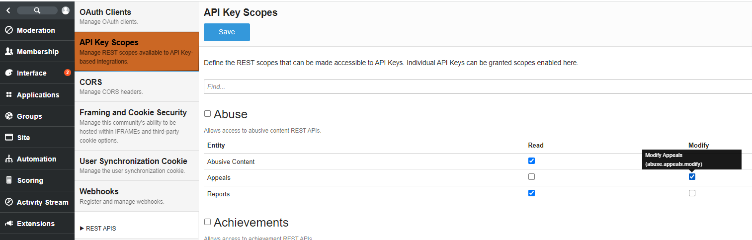 Where to find your API key, how to reset it and Scope of an API