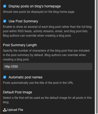 blog post display options